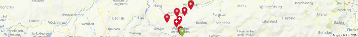 Kartenansicht für Apotheken-Notdienste in der Nähe von Allhartsberg (Amstetten, Niederösterreich)